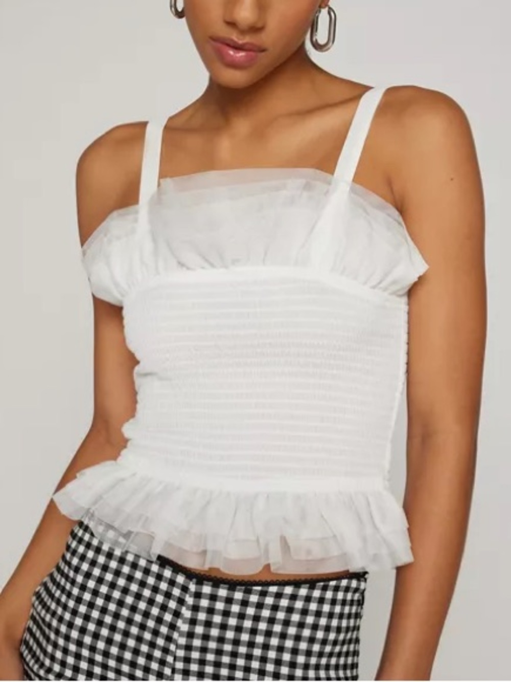 Steve Madden Rhiannon Smocked Crop Top